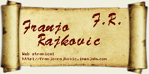 Franjo Rajković vizit kartica